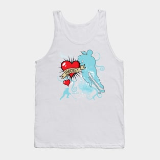 Women's Hockey Player Tattoo Style Tank Top